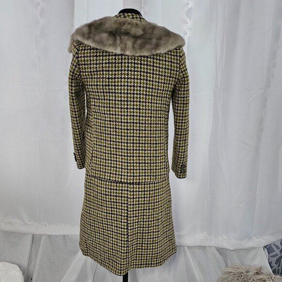 🖤 Dave Bellsey “Bellciette” Vintage 1950s Tweed Suit, Paris Design, Fur Collar - Picture 3 of 14